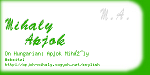 mihaly apjok business card